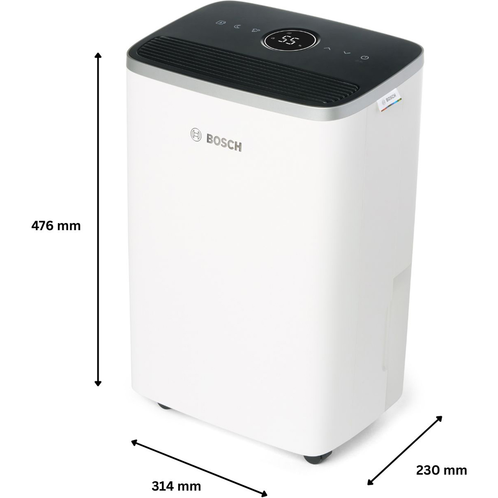 Bosch Dry 4000 White Lightweight Dehumidifier with LED Light Ring 16L Image 7