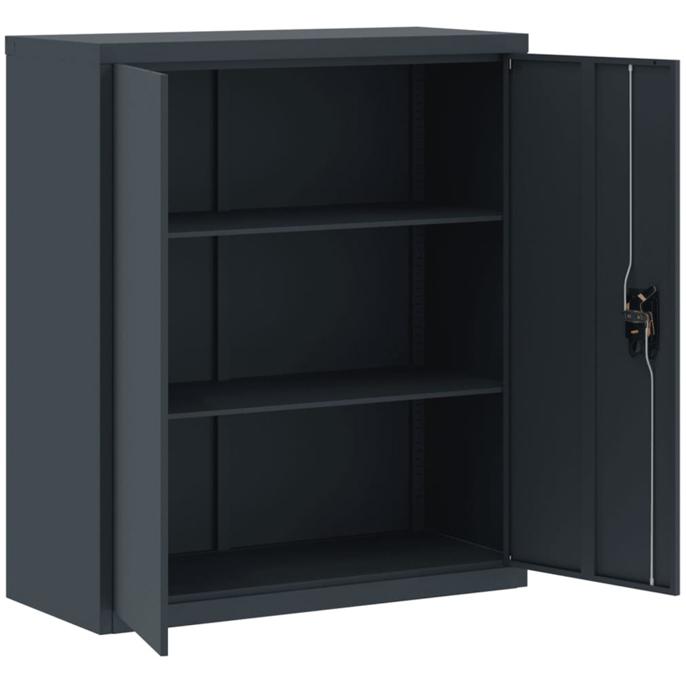 vidaXL 2 Door 3 Shelf Anthracite Powder Coated Steel Lockable File Cabinet Image 4