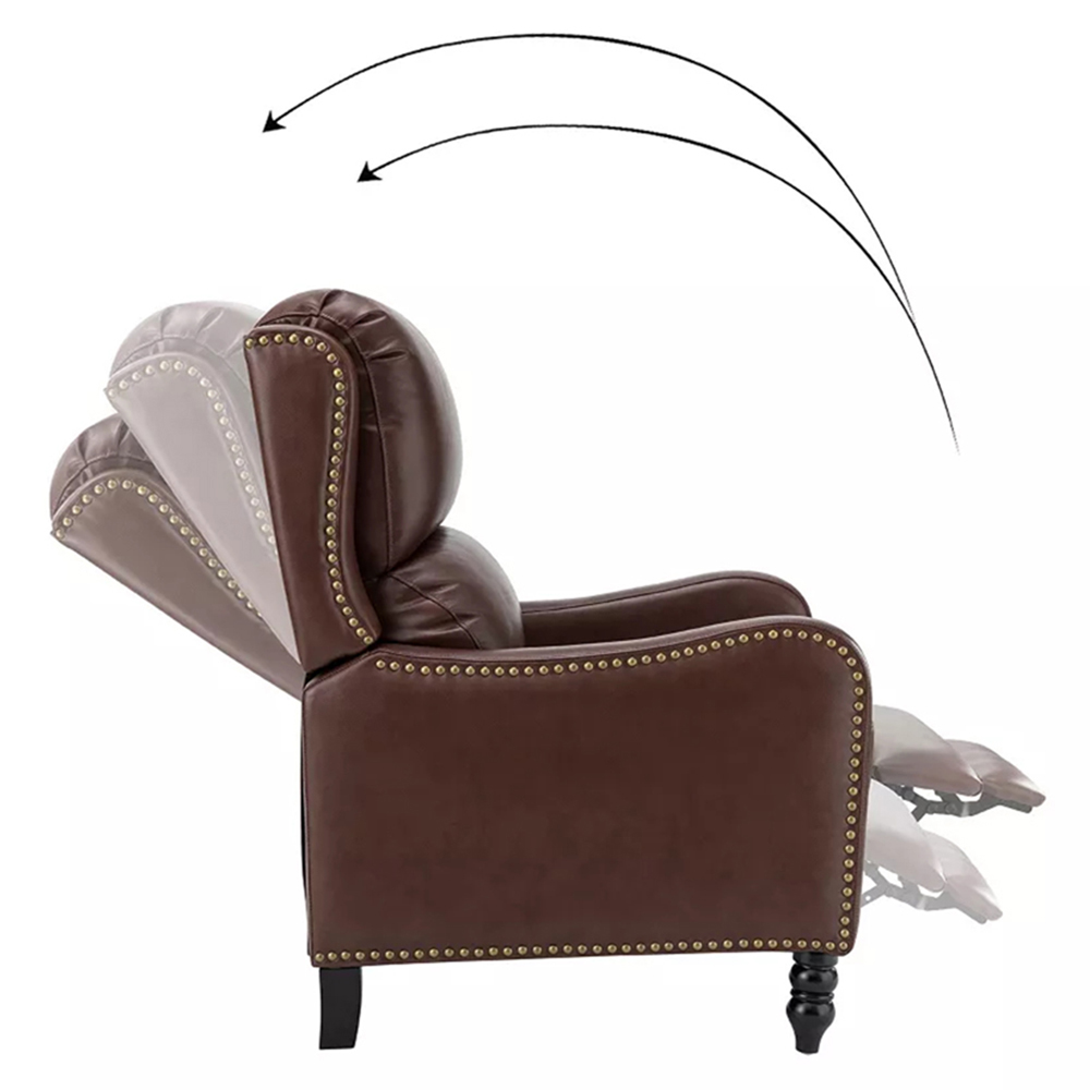 Florence Brown Leather Effect Pushback Recliner Chair Image 8