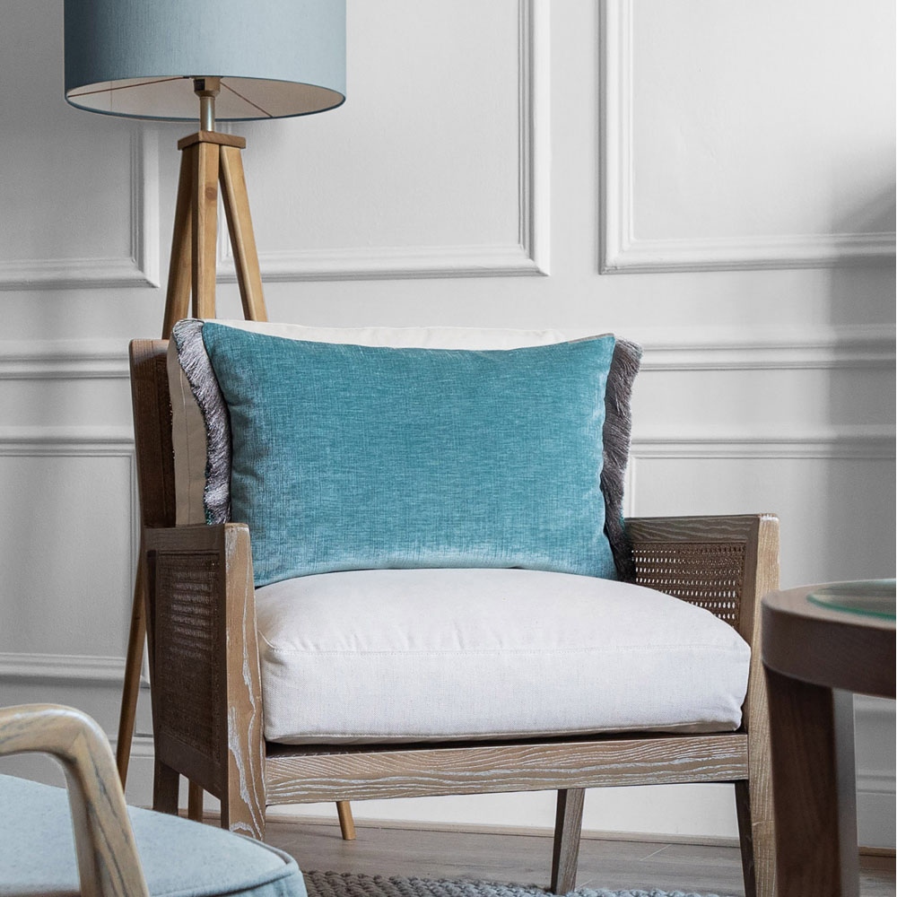 Voyage Maison Isernia Aqua Feather Rich Cushion 40 x 60cm Image 2