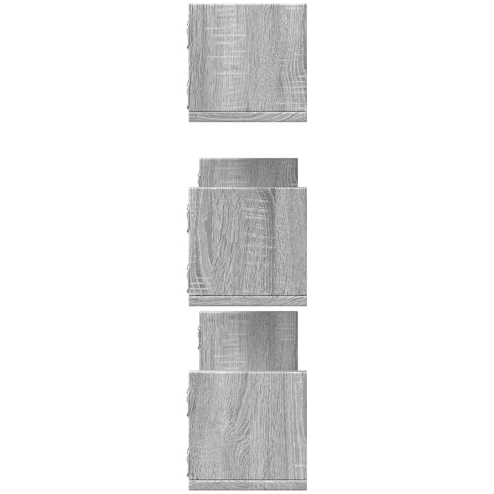 vidaXL 80 x 18 x 18cm Set of 3 Grey Sonoma Wall Shelf Image 4