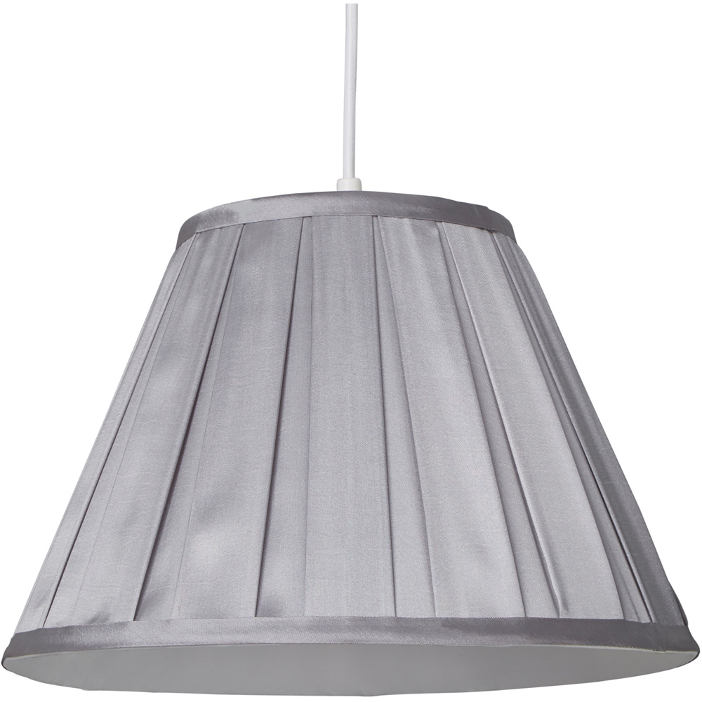 Lighting Collection Barnes Light Grey Pleated Tapered Lamp Shade 30cm Image 1