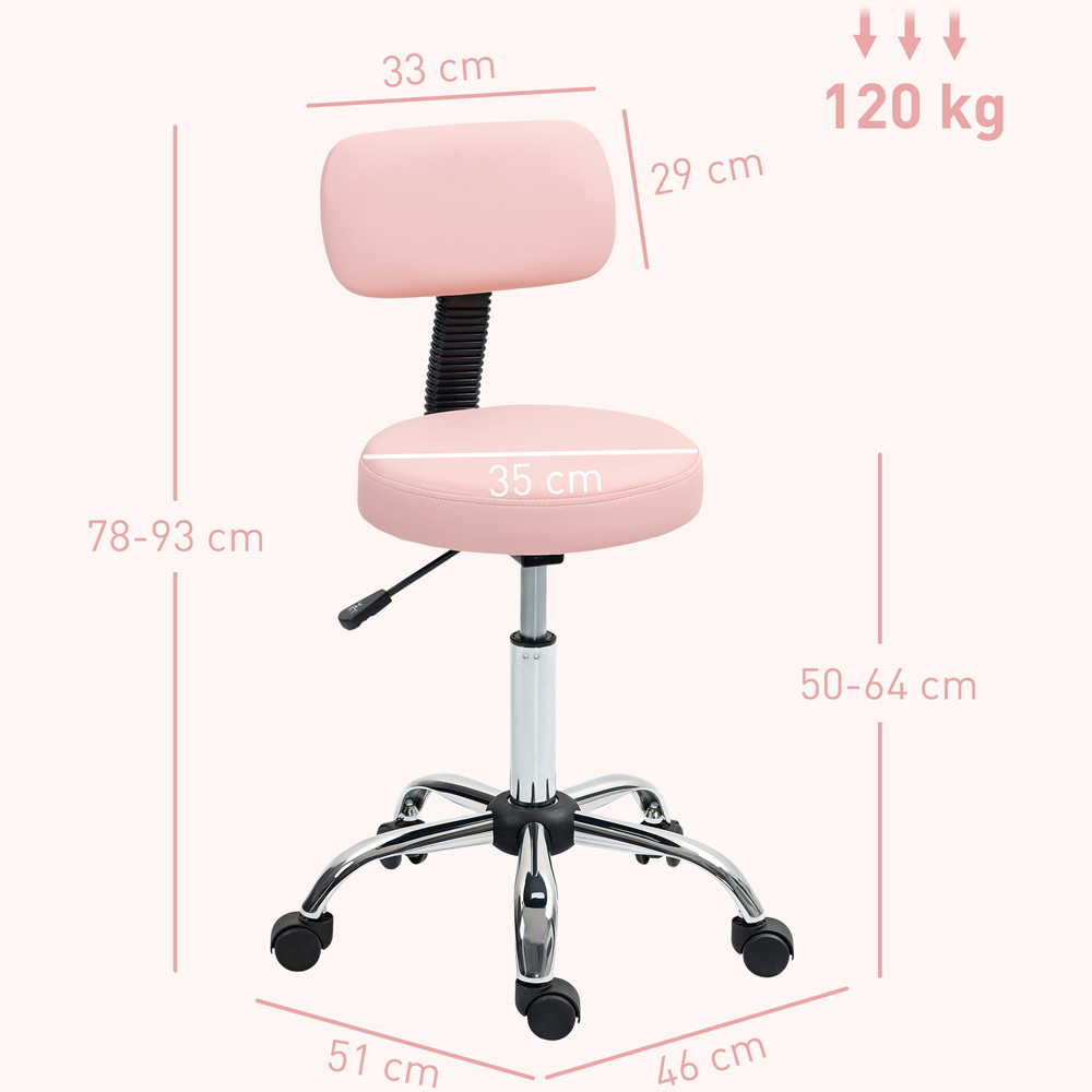 Portland Pink Faux Leather Swivel Salon Chair Image 9