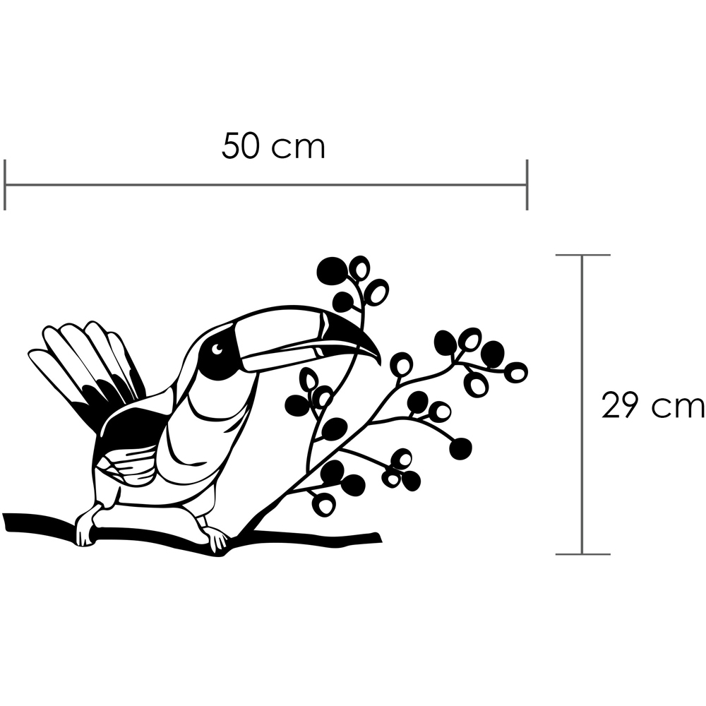 Decortie Black Metal Toucan Theme Wall Art Image 4