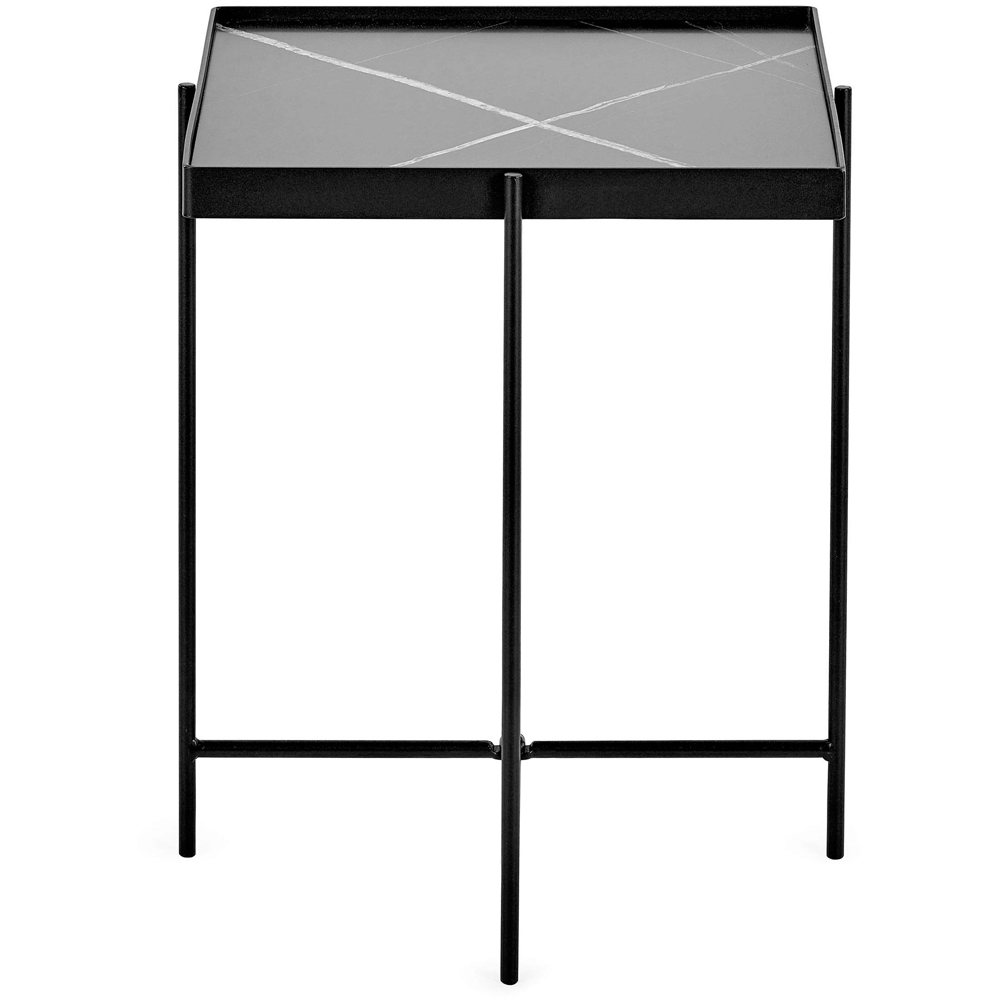 Julian Bowen Celia Black and White Marble Effect Square Side Table Image 3