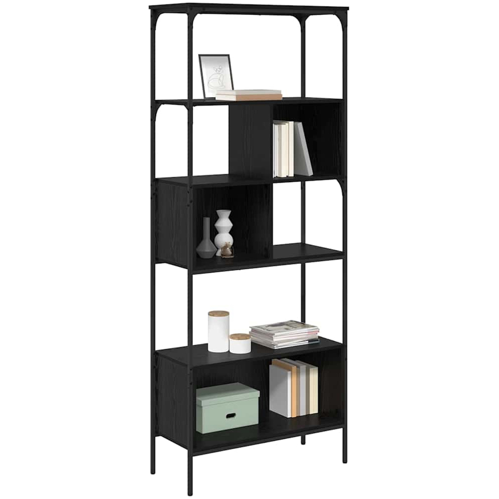 vidaXL 7 Shelf Black Oak Bookcase Image 3