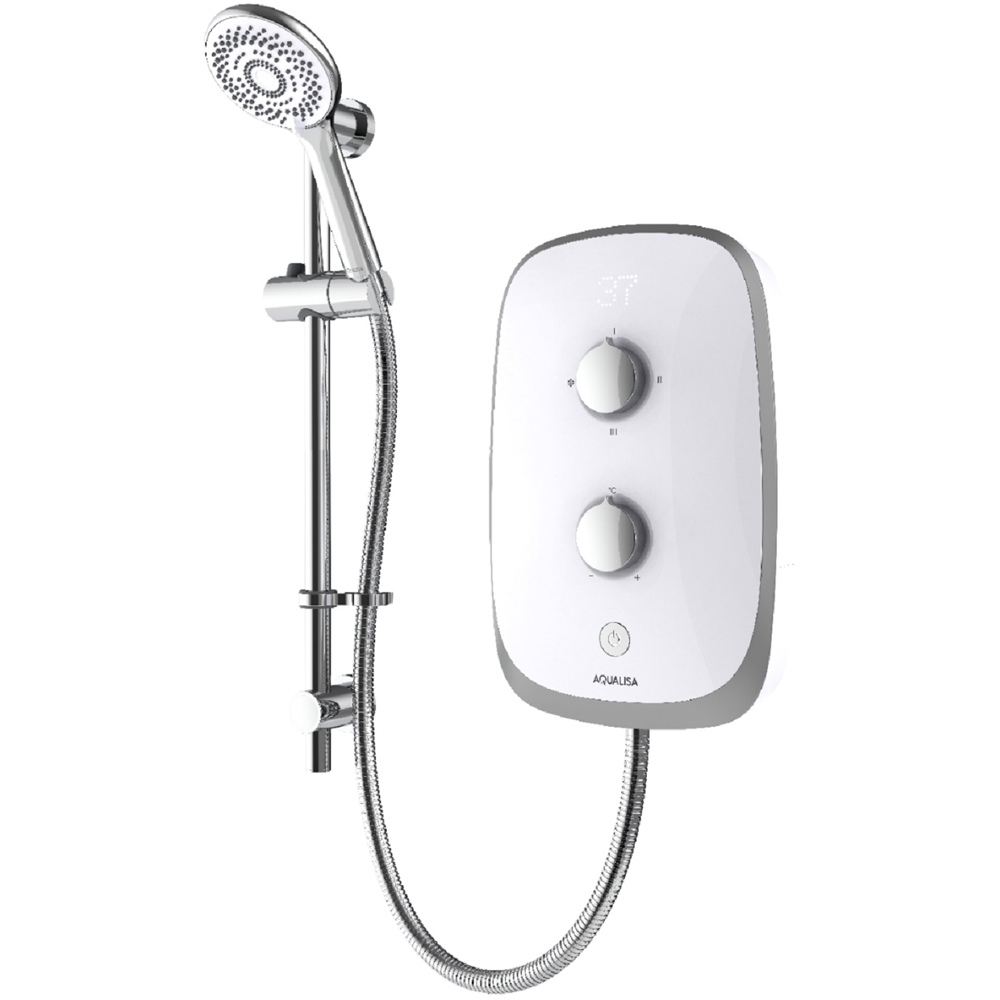 Aqualisa eVOLVE Satin Silver Electric Shower 8.5kW Image 1