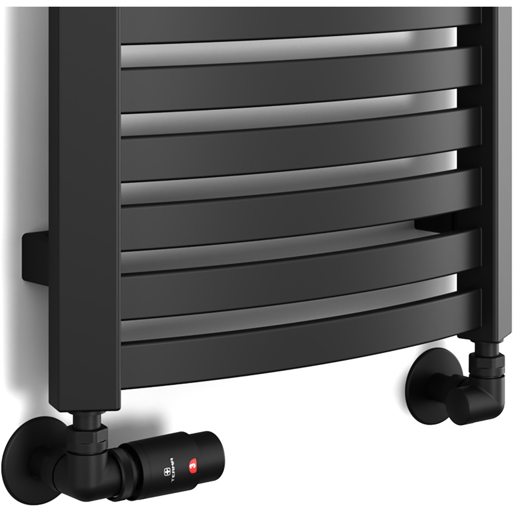 Terma Vario Heban Black Left Sided Vision 3 Axis Thermostatic Radiator Valve Set Image 4