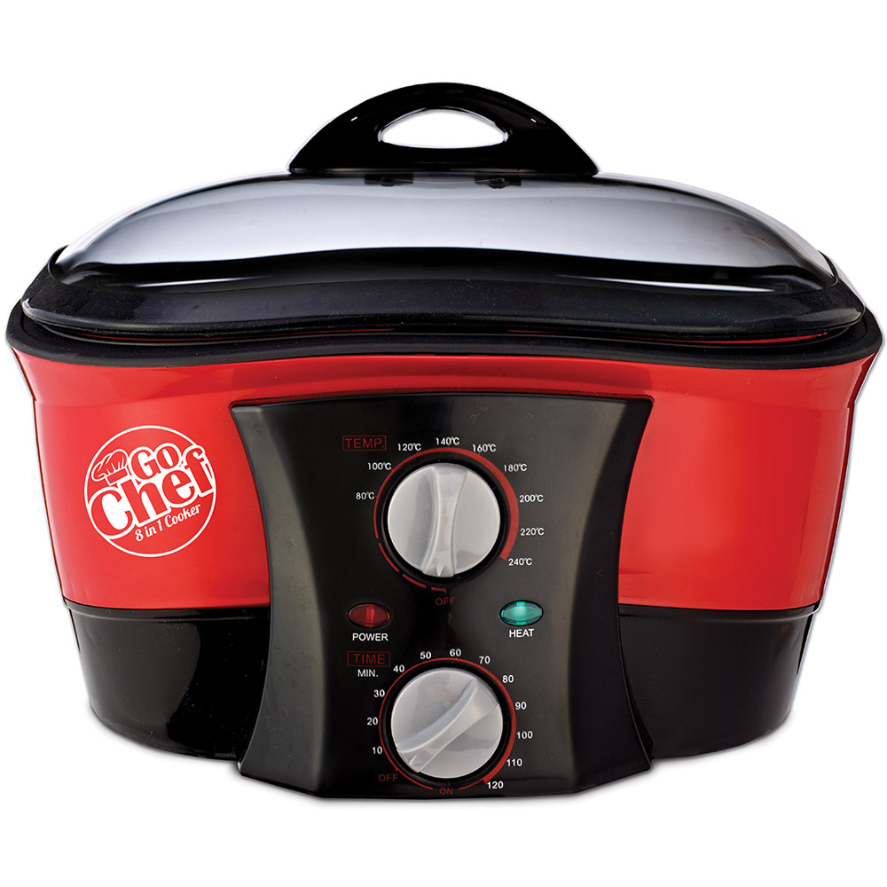 JML 8 in 1 Red and Black 5L Go Cooker 1500W Image 1
