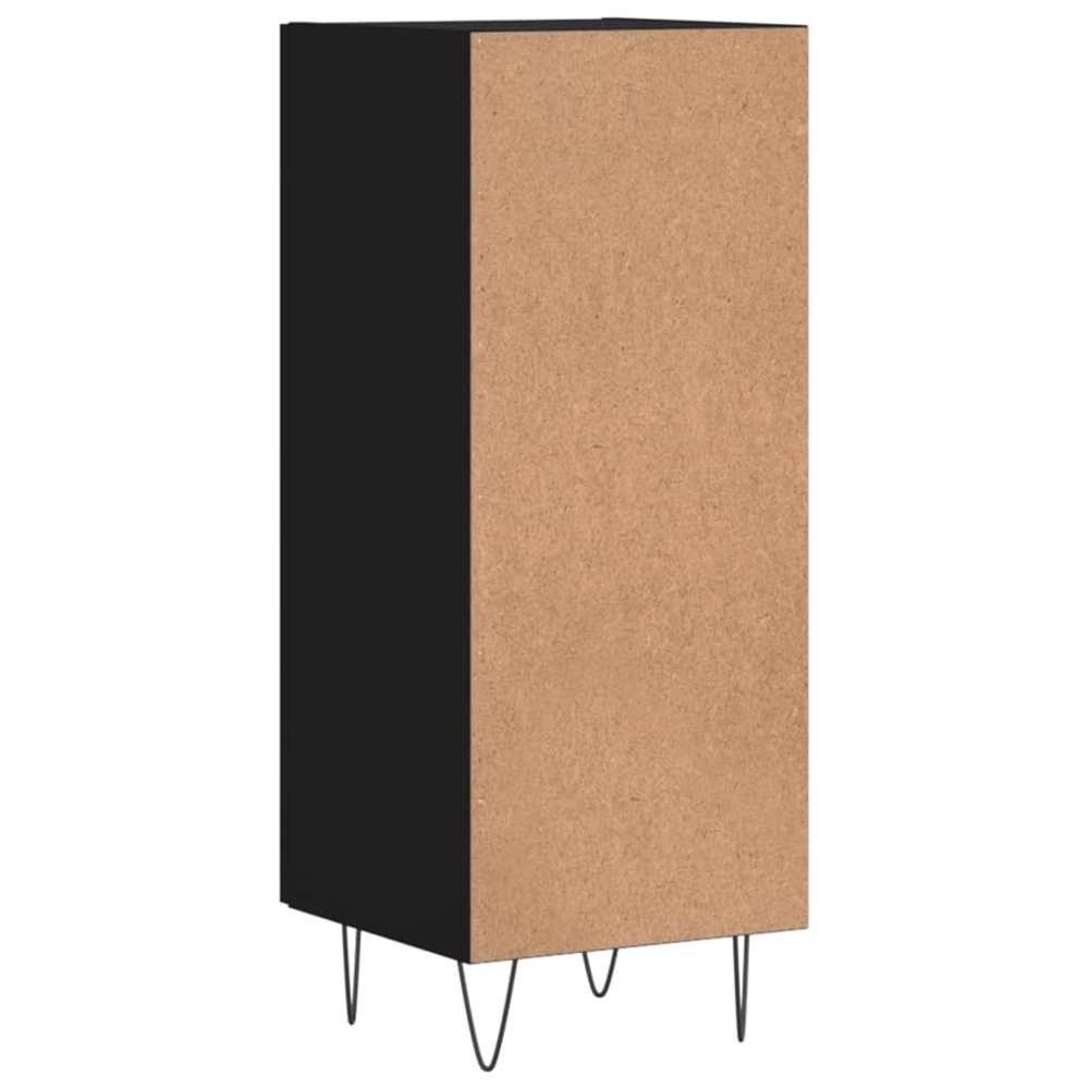 vidaXL Single Door Black Wooden Sideboard Image 8