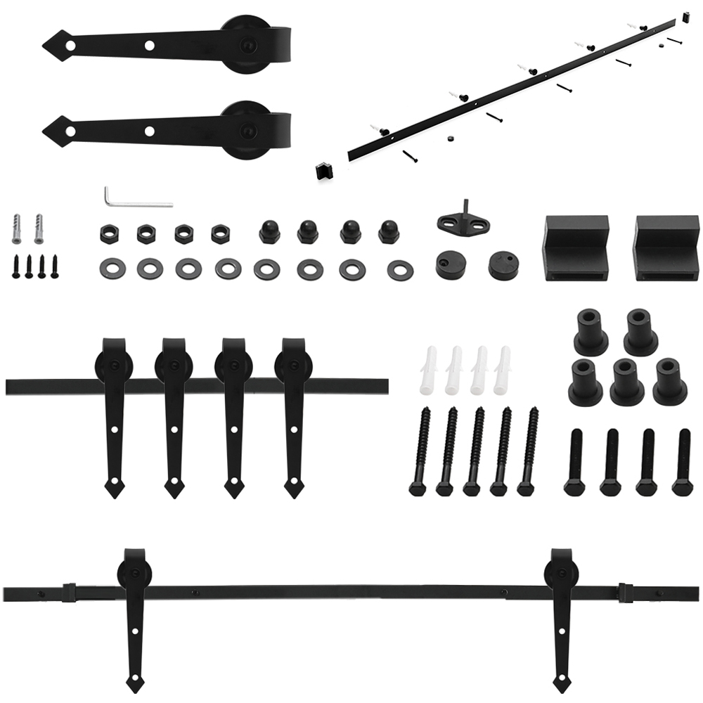 Living and Home Rustic Arrow Shaped Barn Door Hardware Kit 2m Image 2
