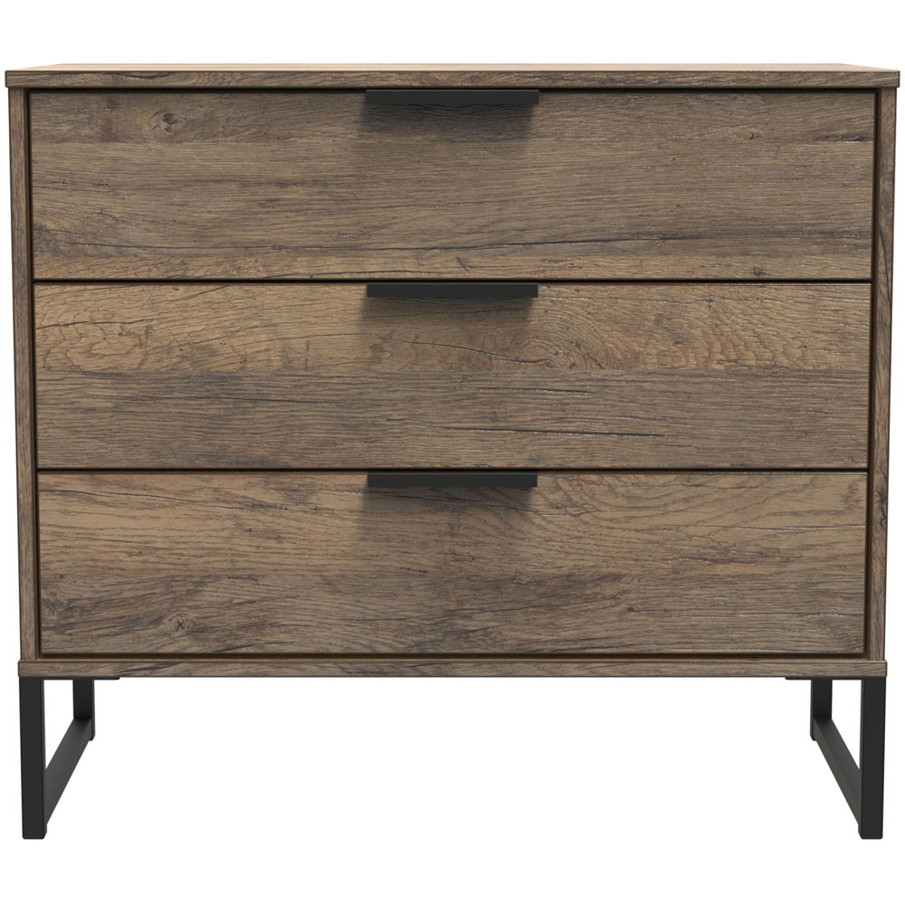 Crowndale Hong Kong 3 Drawer Vintage Oak Chest of Drawers Image 3