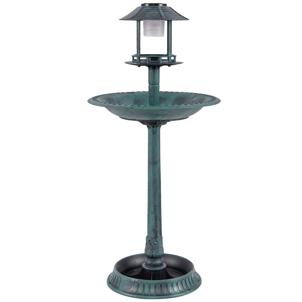 Costway Bronze Outdoor Solar Lighted Birdbath Image 1