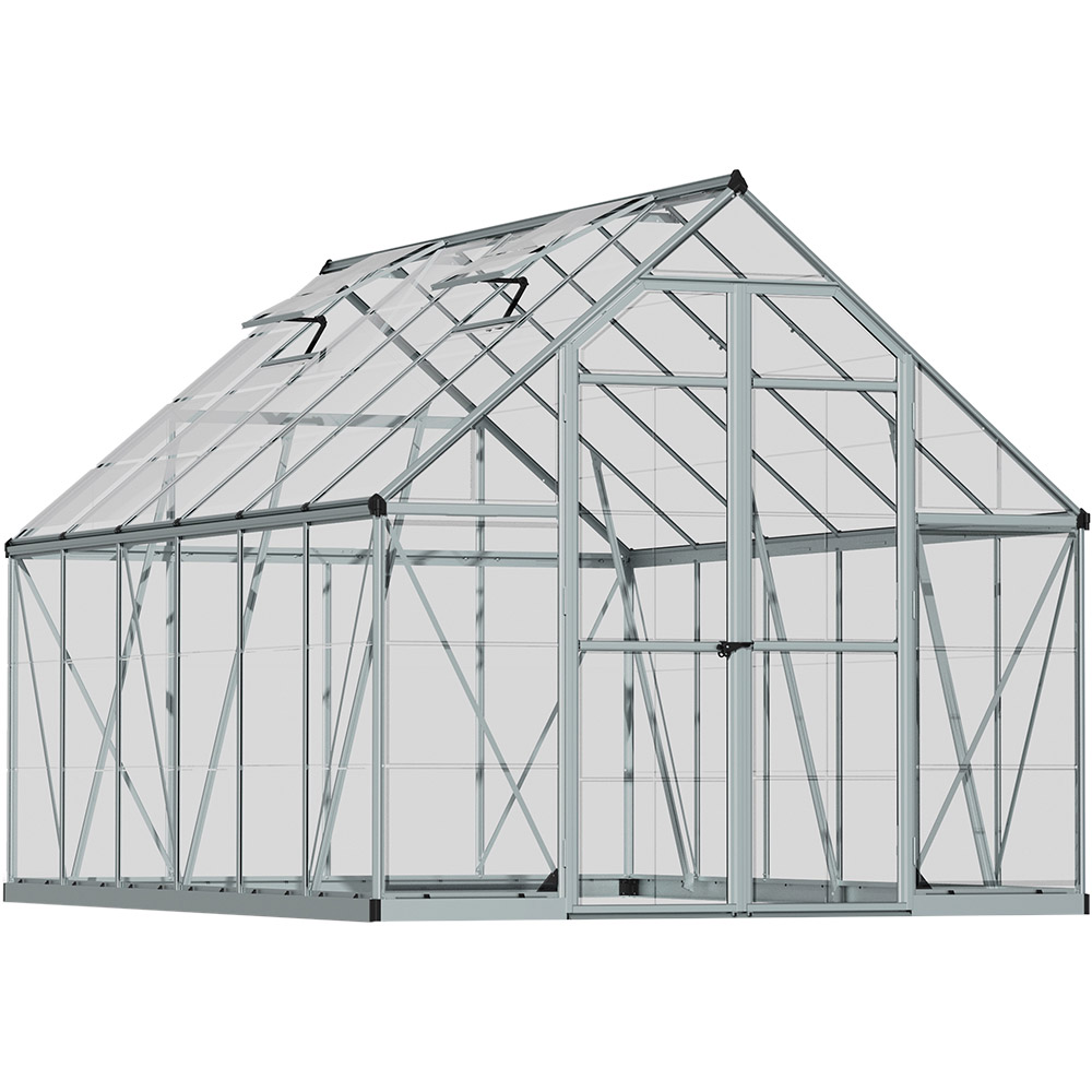 Palram Octave Harmony Silver Polycarbonate 8 x 12ft Greenhouse Image 1