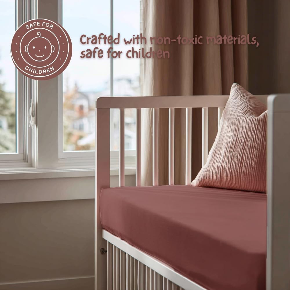 MHG Living Misty Pink and Dusty Rose Jersey Cotton Fitted Cot Bed Sheet 140 x 70cm 2 Pack Image 5