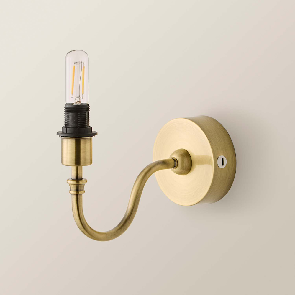 ValueLights Lowe Brushed Gold Metal Portable Rechargeable Wall Light Base with Bulb Image 3