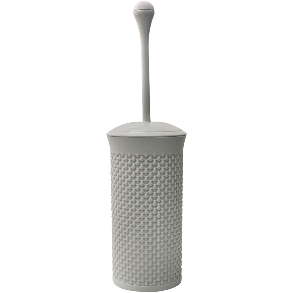 JVL Ice Grey Rectangular Lidded Bin and Droplette Toilet Brush Set Image 7