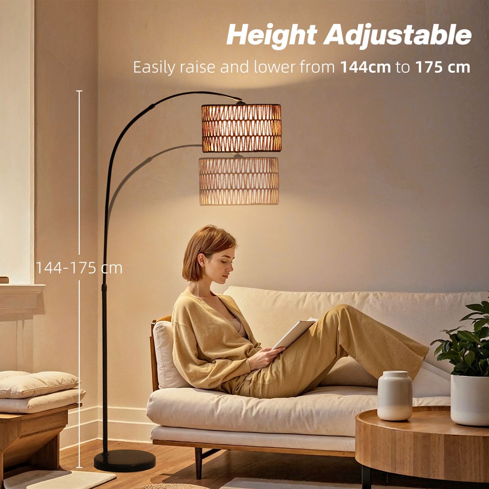 Portland Black Floor Lamp with Foot Switch Image 6