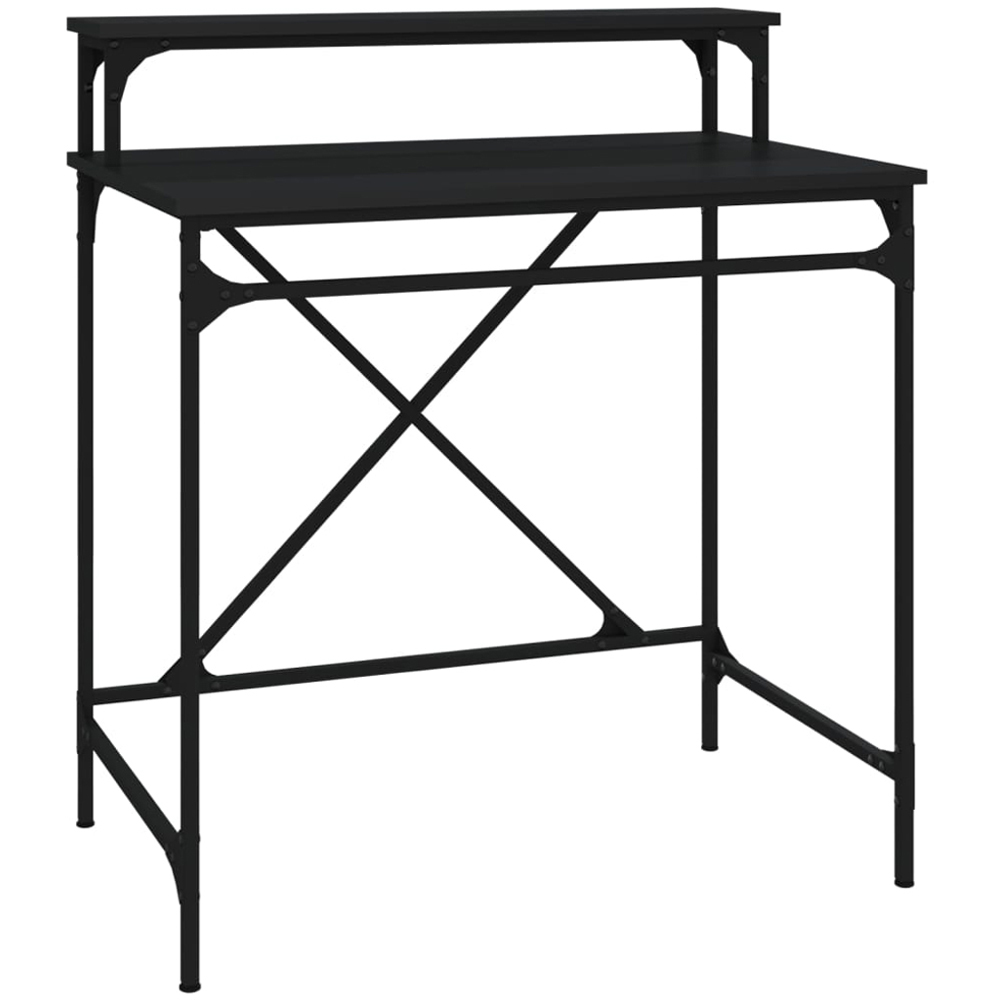vidaXL Single Shelf Industrial Style Computer Desk Black Image 2