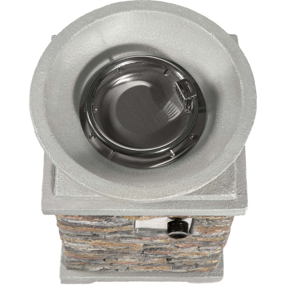 Teamson Home Stone Finish Square Propane Gas Fire Pit Image 4