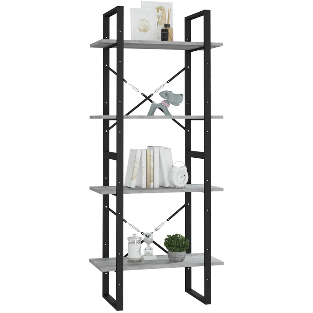 vidaXL 4 Shelf Grey Sonoma Industrial Style Bookcase Image 4
