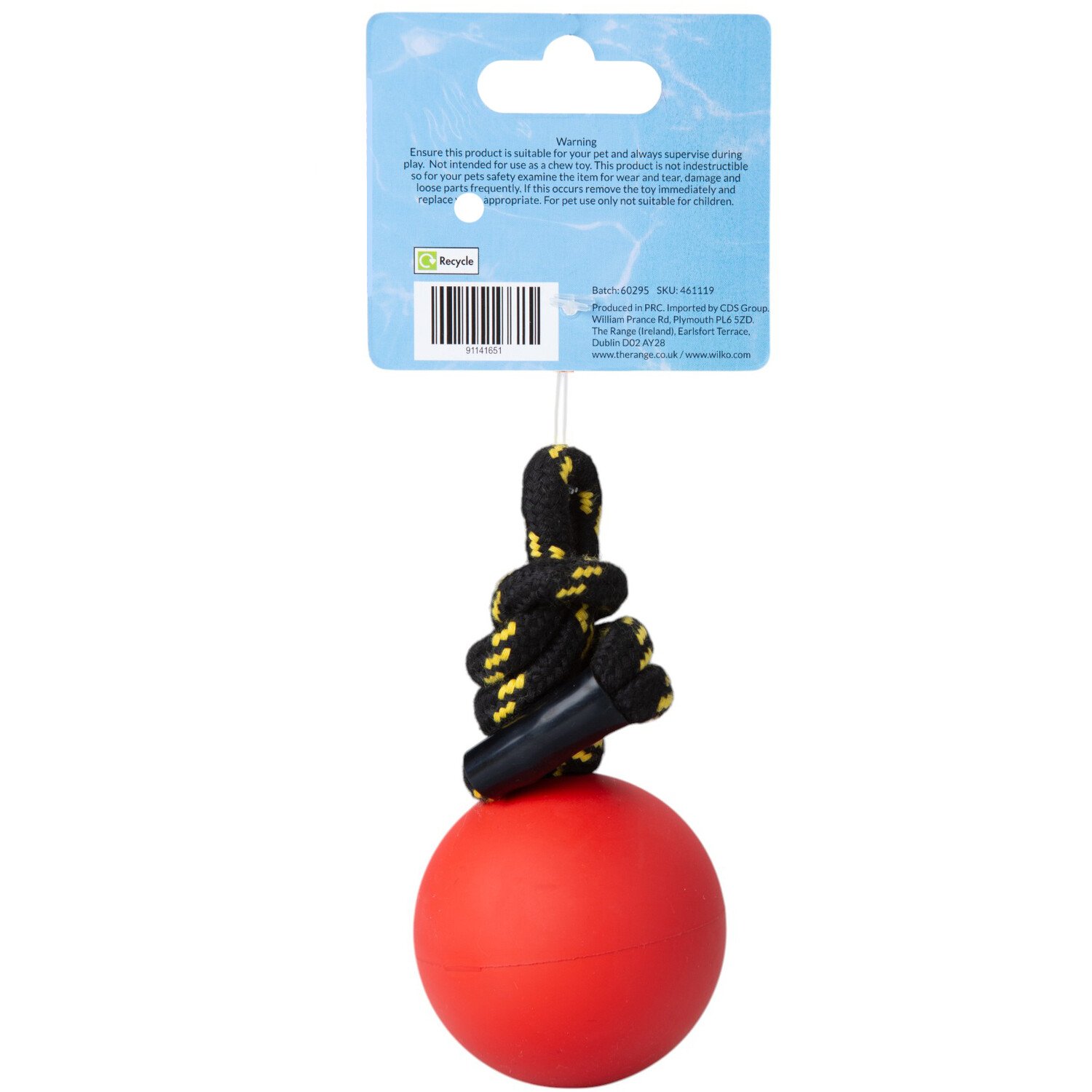 Rubber Ball on a Rope Dog Toy Image 5