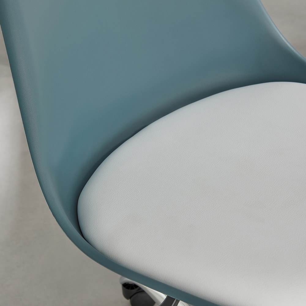 Furniturebox Otto Teal and White Laid Back Style Adjustable Height Chair Image 5