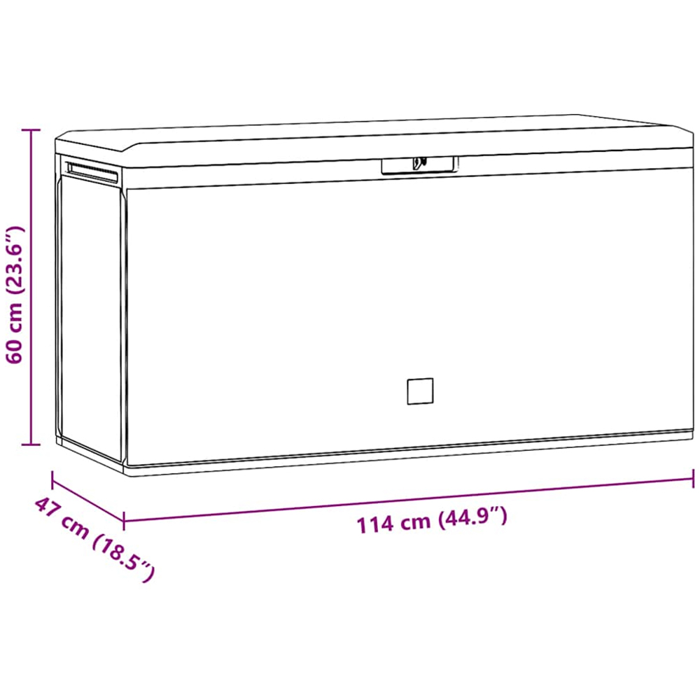 vidaXL 290L Anthracite Polypropylene Garden Storage Box Image 6