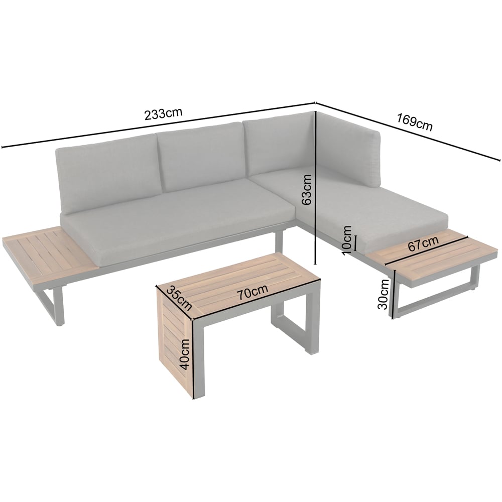 Home Garden Direct Demeter 6 Seater Grey Modular Garden Sofa Image 9