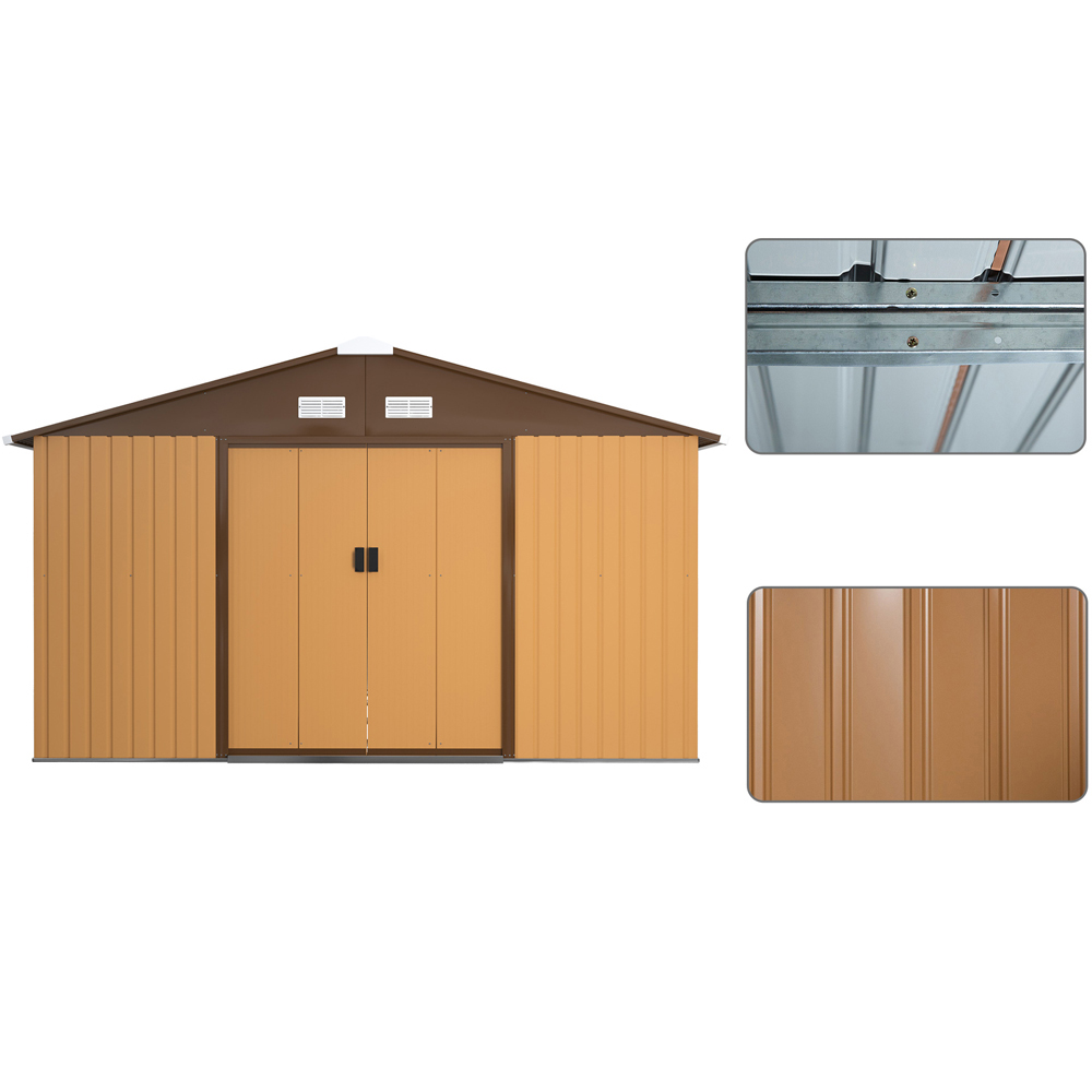 Outsunny 13 x 11ft Metal Storage Shed Image 7