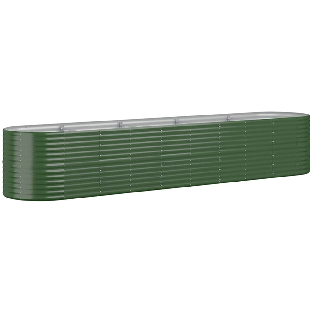 vidaXL Green Galvanised Steel Raised Garden Bed 68 x 368 x 80cm Image 1