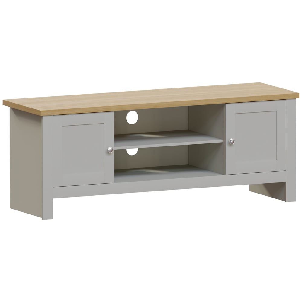 Vida Designs Arlington 2 Door 2 Shelf Grey TV Unit Image 2