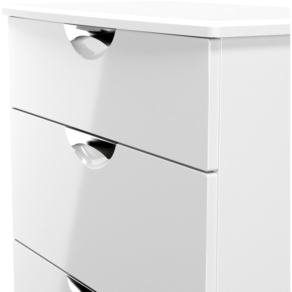 Crowndale Camden 3 Drawer White Gloss and White Deep Chest of Drawers Ready Assembled Image 5