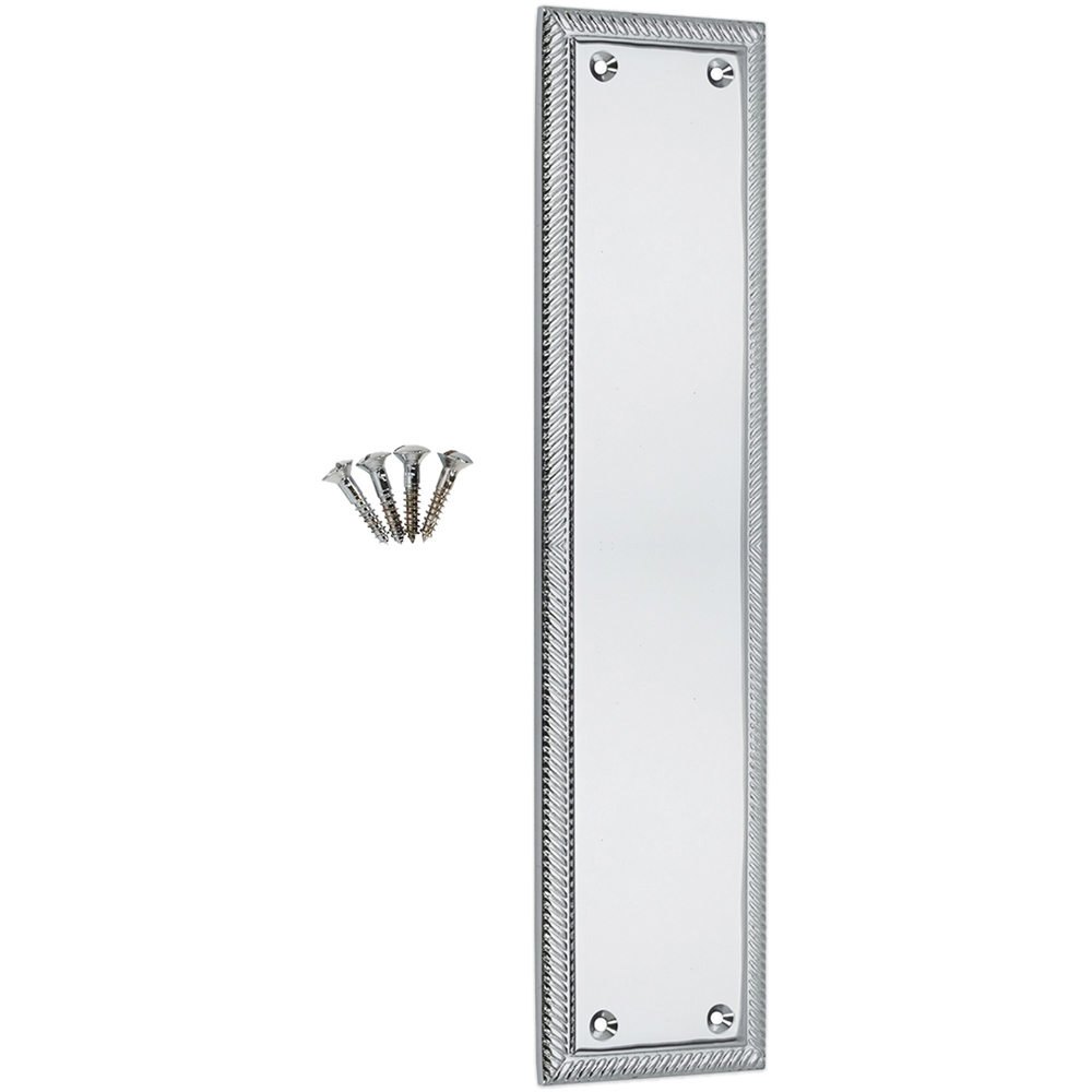 Spira Brass Georgian Plain Square Polished Chrome Finger Plush Plate 300mm Image 3