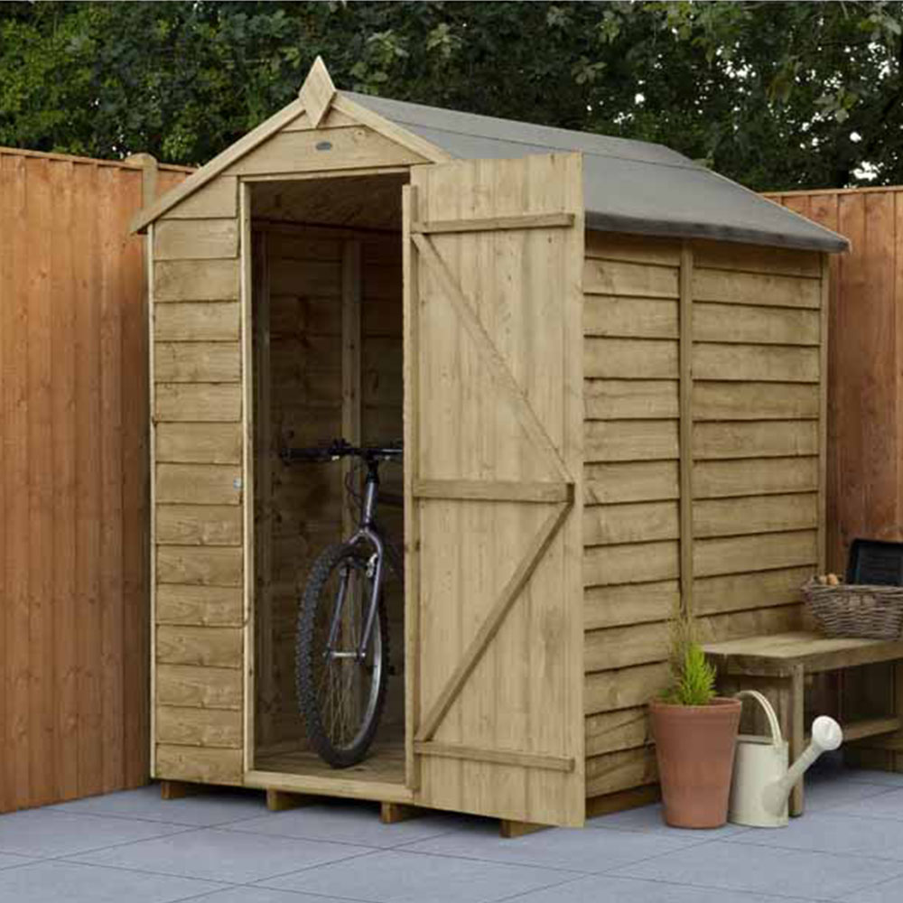 Forest Garden 6 x 4ft Overlap Pressure Treated Apex Shed Image 3