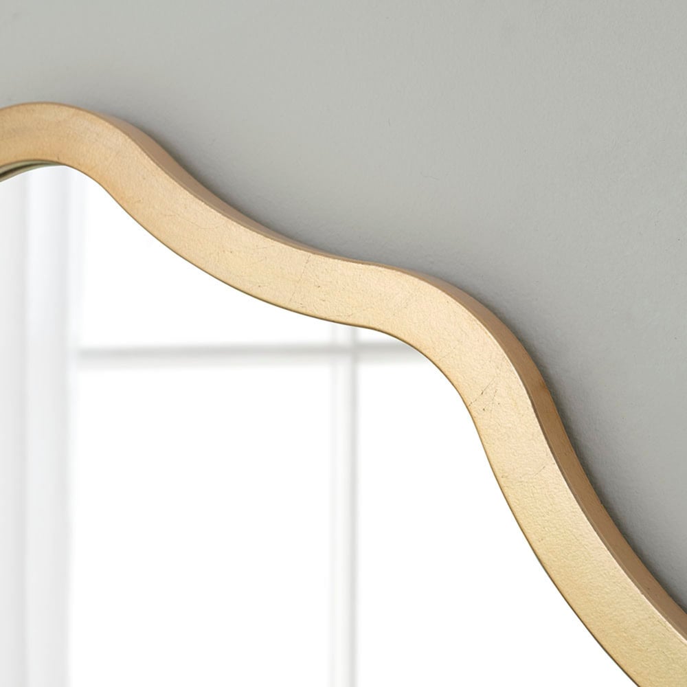 Yearn Wavy Gold Ripple Edged Round Mirror 60cm Image 3