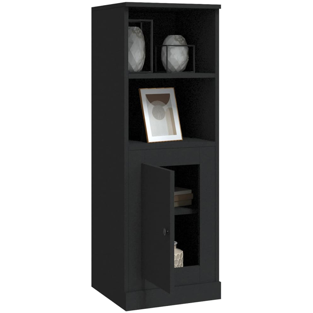 vidaXL 2 Door 2 Open Shelf Black Highboard Image 5