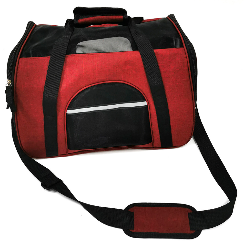 Clever Paws Red Collapsible Dog Carrier Image 1