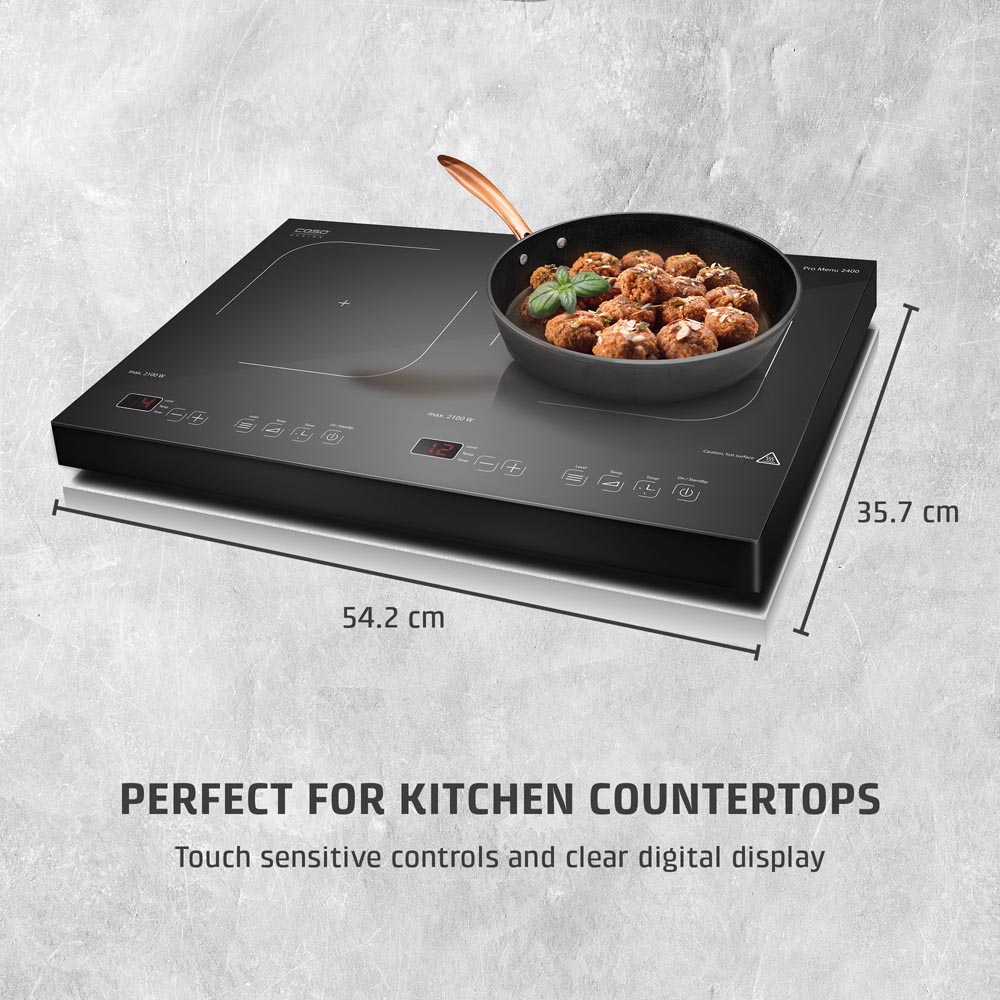 CASO Design ProMenu 2400 Black Twin Portable Induction Hob Image 9