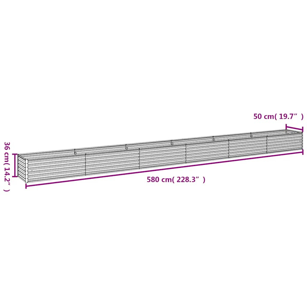 vidaXL Rusty Corten Steel Raised Garden Bed 36 x 50 x 580cm Image 6