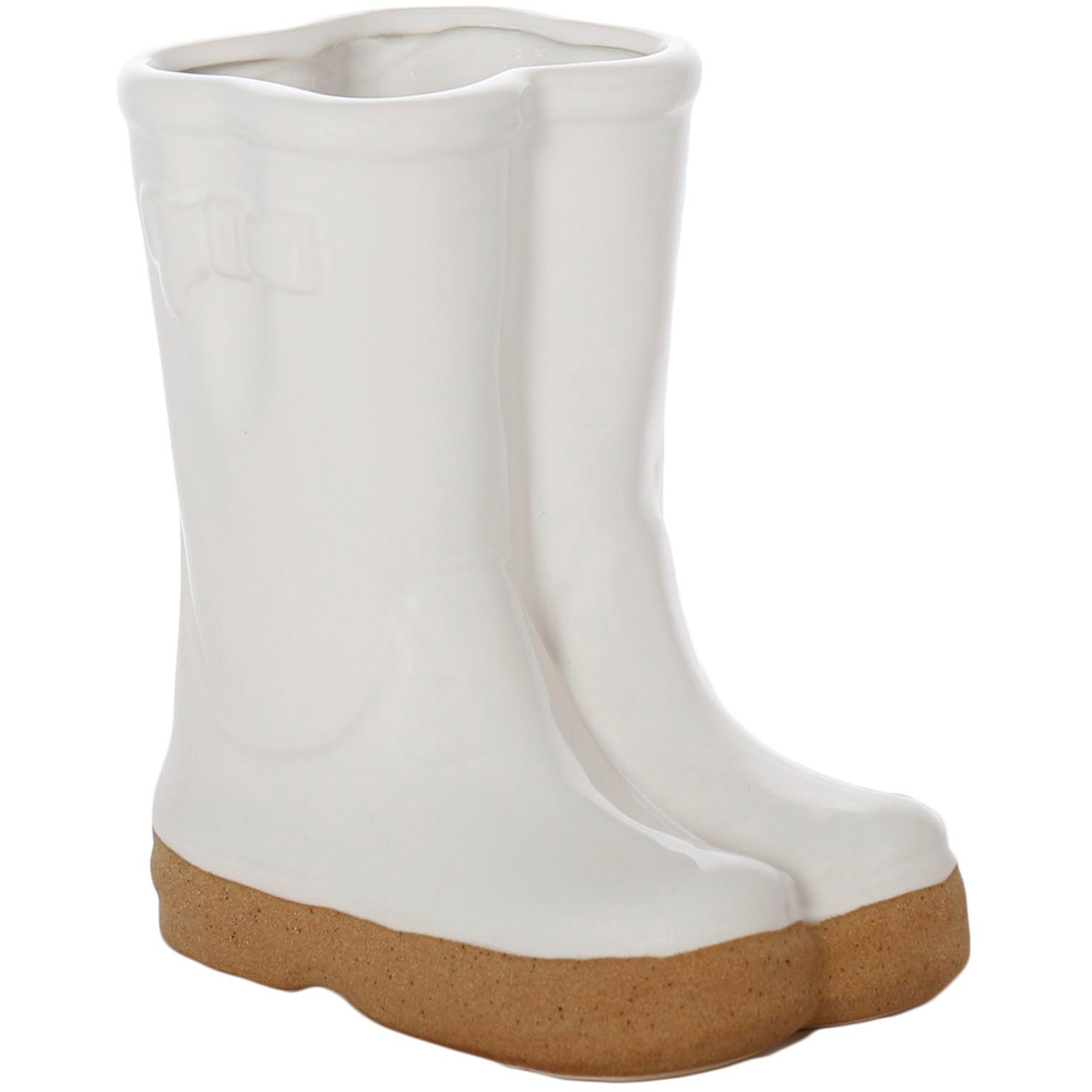 Dibor White Double Wellington Planter 17cm Image 1