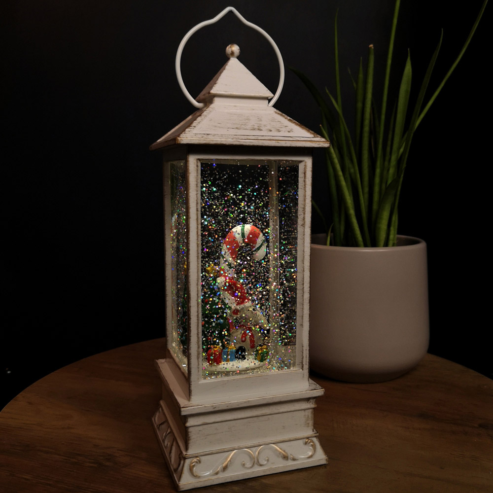 Samuel Alexander Antique Snowy Water Spinner Mouse Scene Lantern Christmas Decoration 29cm Image 2