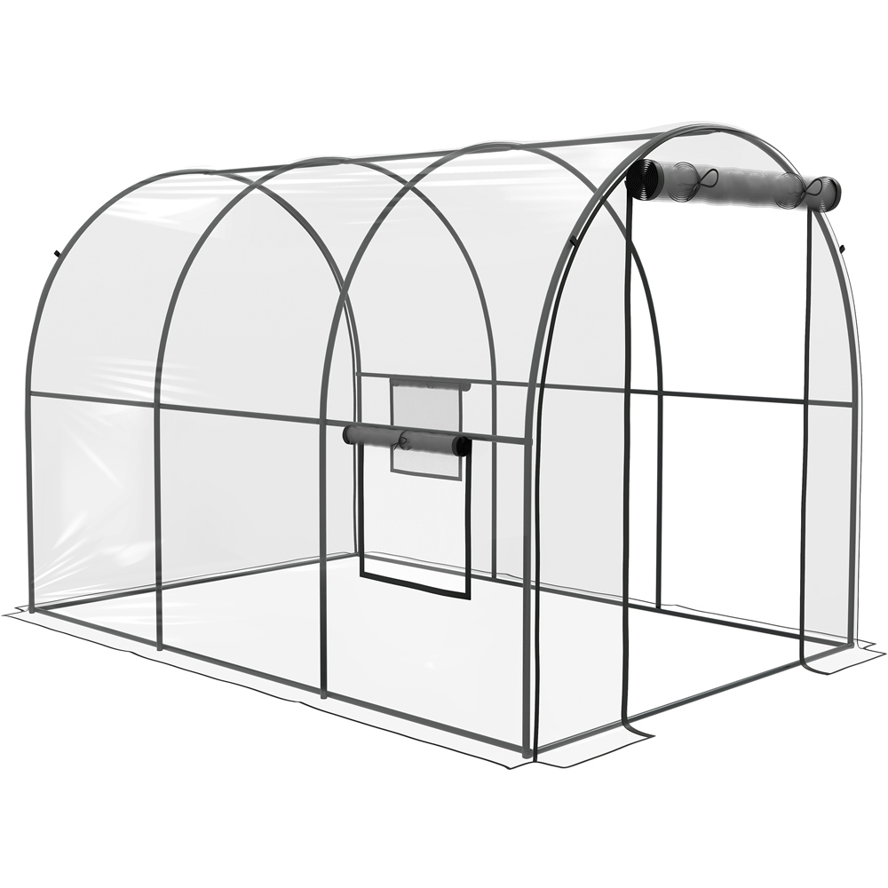 Outsunny Clear Polytunnel 6.5 x 10ft Walk In Greenhouse Image 1