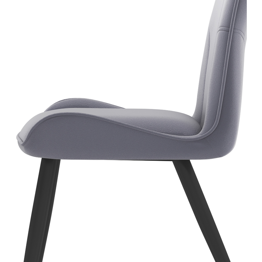 Living and Home Set of 2 Grey Velvet Dining Chair Image 6