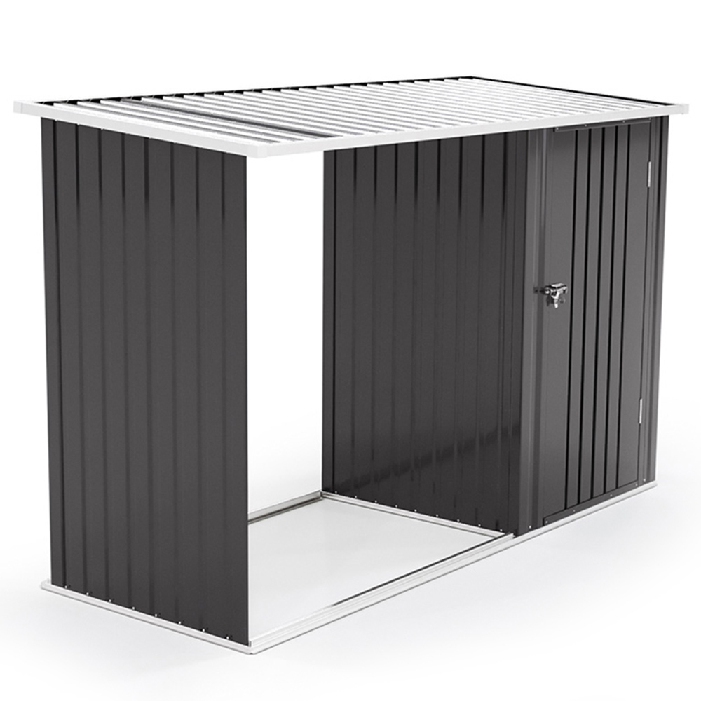 Living and Home 5.2 x 8.2 x 3.3ft Black Garden Storage Shed with Stacking Rack Image 3