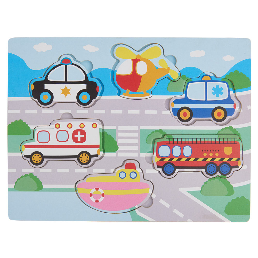Wilko Wooden Vehicle Puzzle Wilko