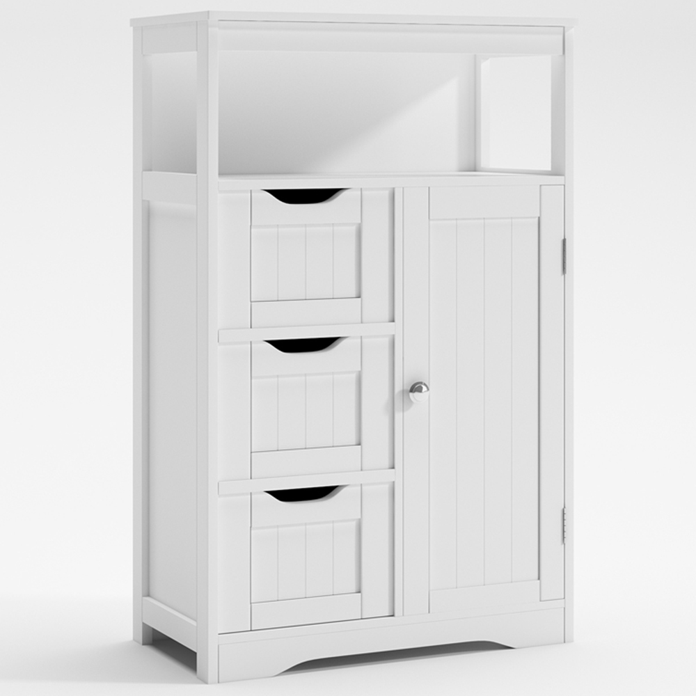Dakota 3 Drawer White Bathroom Storage Cabinet Image 2