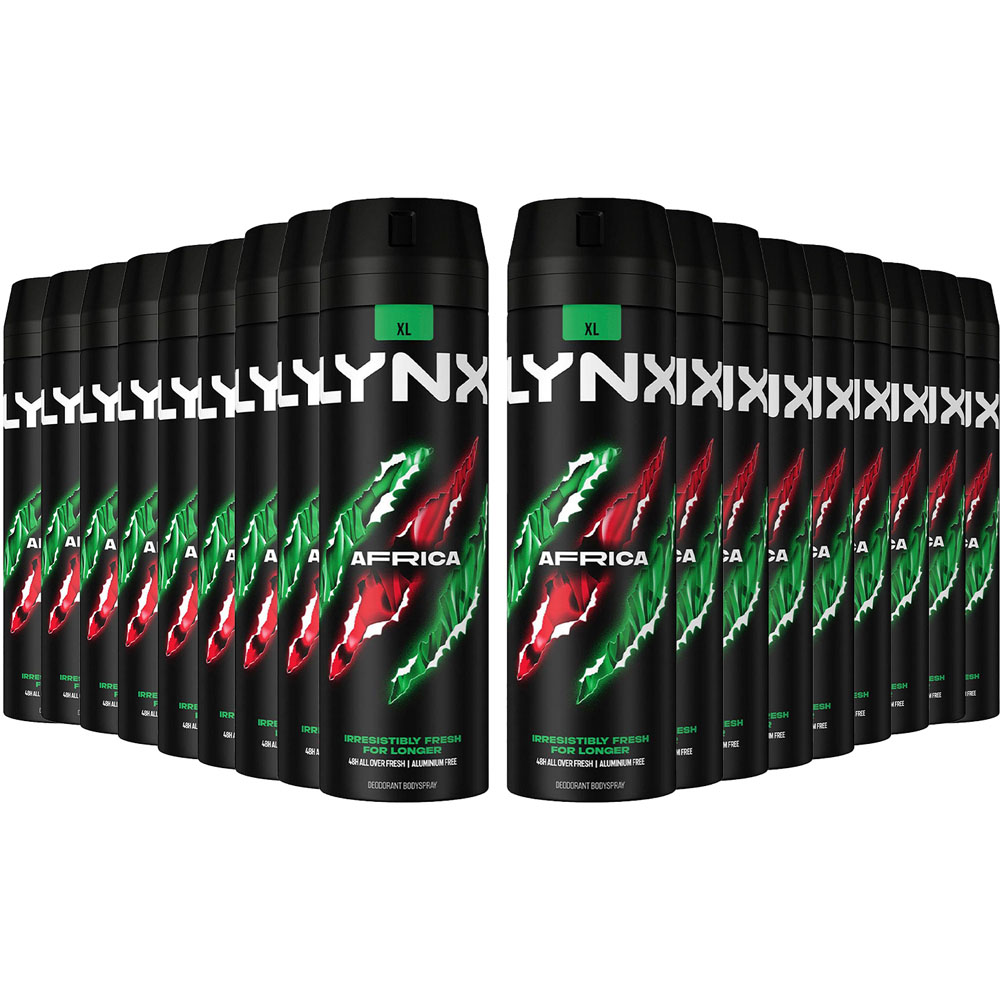 Lynx Africa Mandarin and Sandalwood 48H Protection Deodorant Body Spray 200ml 18 Pack Image 1