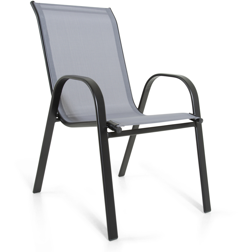 Outdoor Living Lancaster 4 Seater Garden Dining Set Black and Grey Image 4