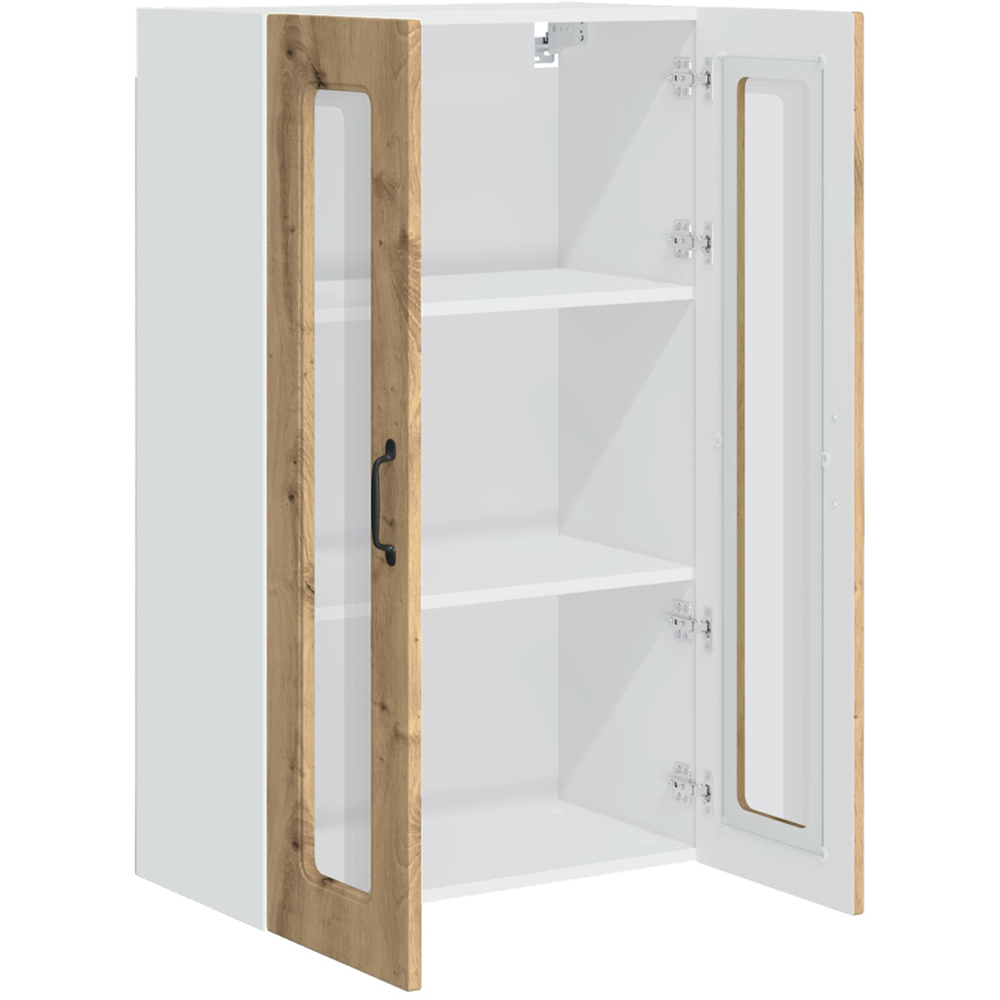 vidaXL 2 Glass Door Artisan Oak Kitchen Wall Cabinet Image 5